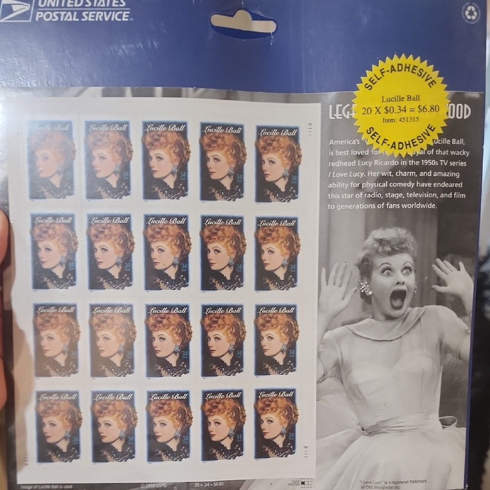 Lucille Ball Vintage Stamp Collection - 20 Count